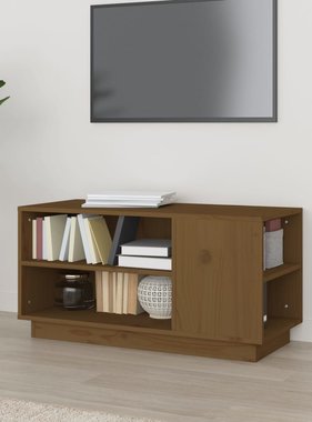 VidaXL Tv-meubel 80x35x40,5 cm massief grenenhout honingbruin