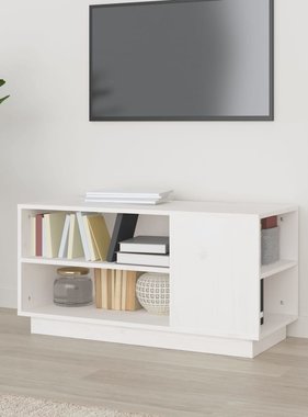 VidaXL Tv-meubel 80x35x40,5 cm massief grenenhout wit