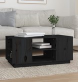 VidaXL Salontafel 90x49x40,5 cm massief grenenhout zwart