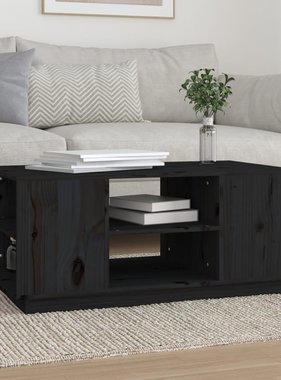 VidaXL Salontafel 90x49x40,5 cm massief grenenhout zwart