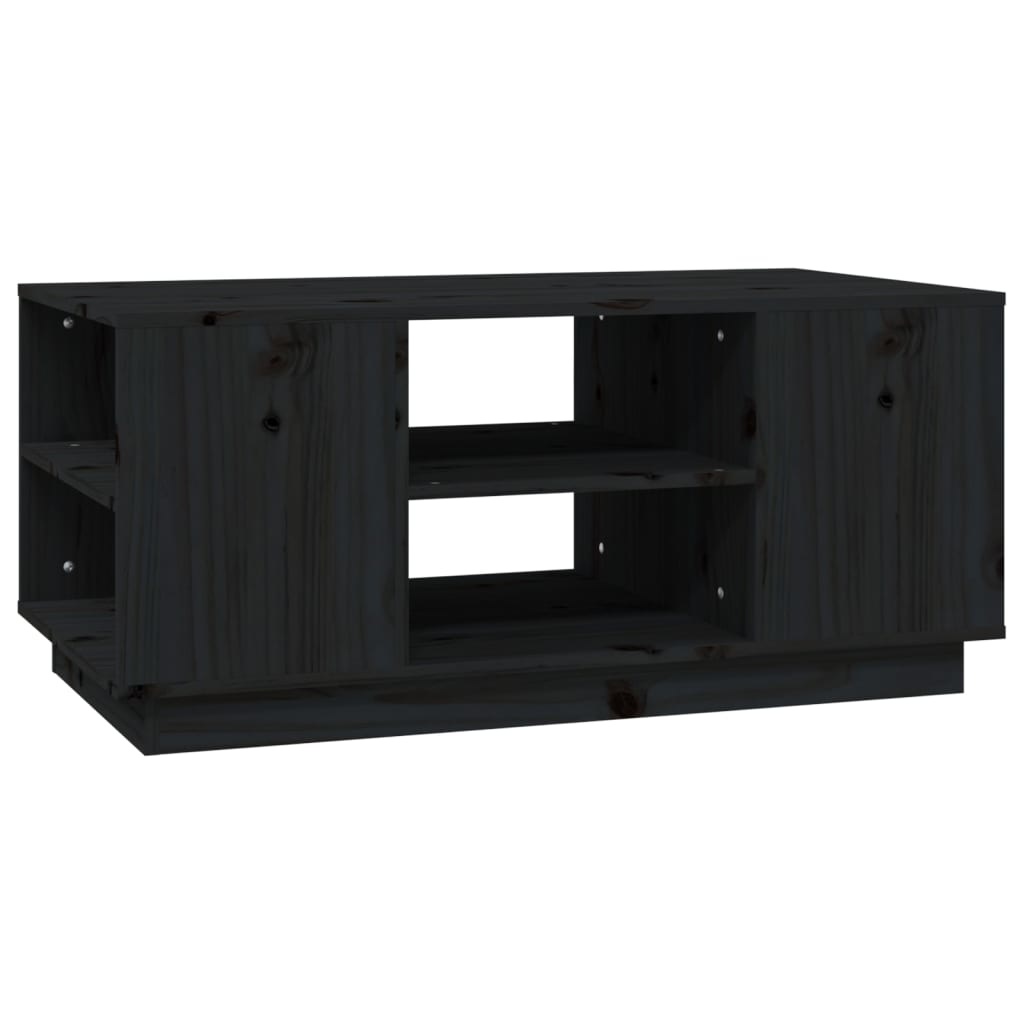 VidaXL Salontafel 90x49x40,5 cm massief grenenhout zwart