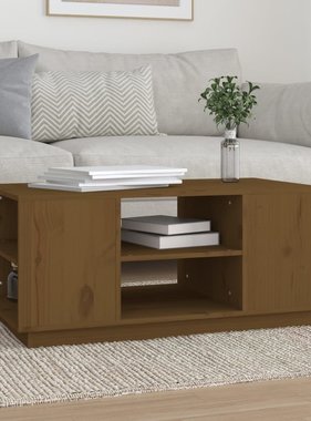 VidaXL Salontafel 90x49x40,5 cm massief grenenhout honingbruin
