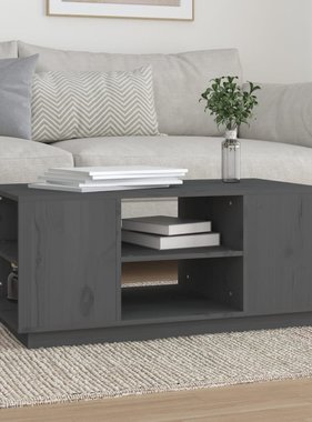 VidaXL Salontafel 90x49x40,5 cm massief grenenhout grijs