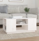 VidaXL Salontafel 90x49x40,5 cm massief grenenhout wit