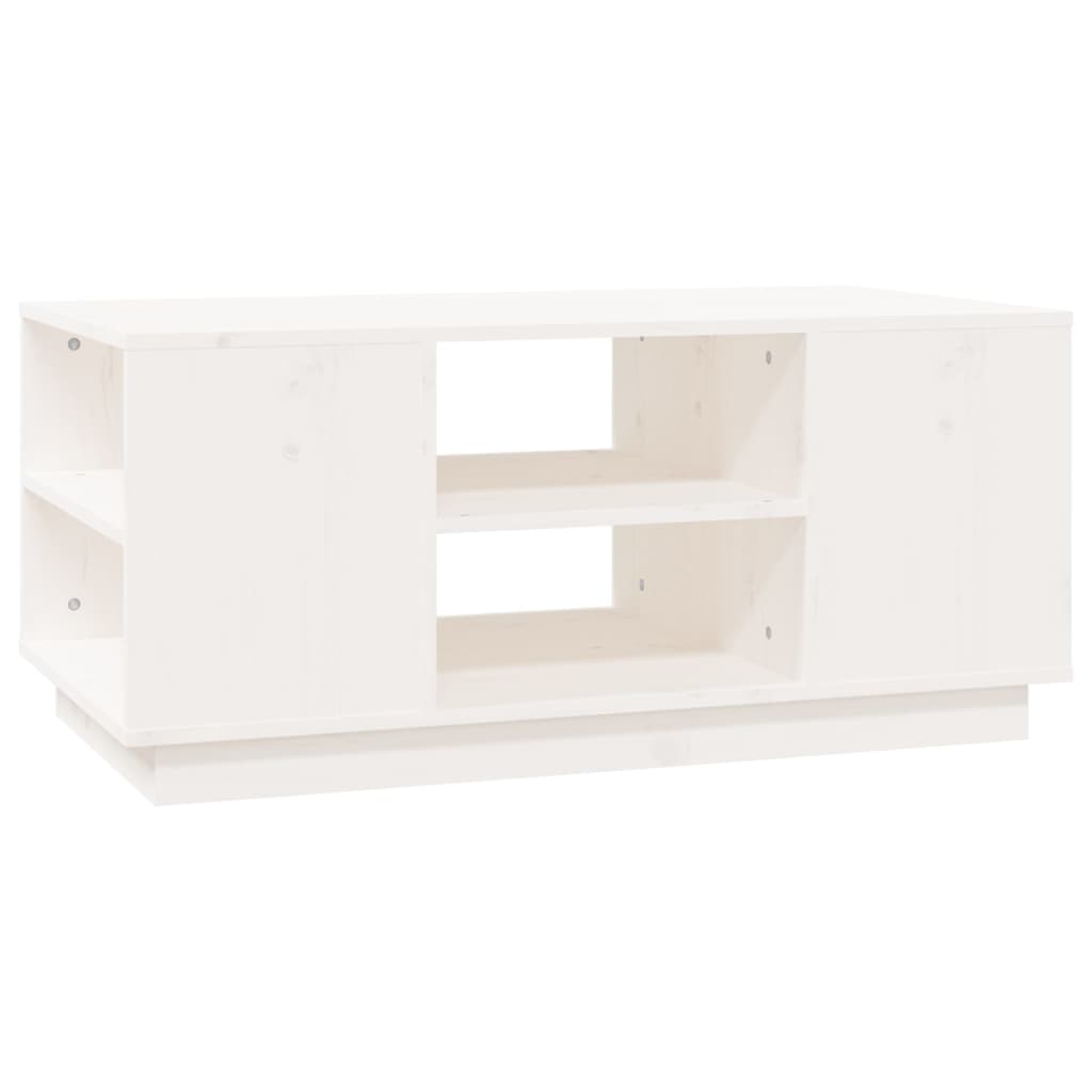 VidaXL Salontafel 90x49x40,5 cm massief grenenhout wit