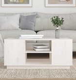VidaXL Salontafel 90x49x40,5 cm massief grenenhout wit