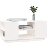 VidaXL Salontafel 90x49x40,5 cm massief grenenhout wit