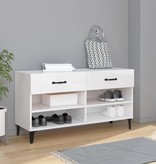 VidaXL Schoenenkast 102x35x55 cm bewerkt hout hoogglans wit