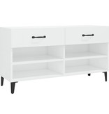 VidaXL Schoenenkast 102x35x55 cm bewerkt hout hoogglans wit