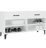 VidaXL Schoenenkast 102x35x55 cm bewerkt hout hoogglans wit