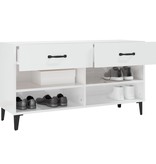 VidaXL Schoenenkast 102x35x55 cm bewerkt hout hoogglans wit