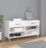 VidaXL Schoenenkast 102x35x55 cm bewerkt hout hoogglans wit