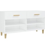VidaXL Schoenenkast 102x35x55 cm bewerkt hout hoogglans wit