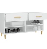 VidaXL Schoenenkast 102x35x55 cm bewerkt hout hoogglans wit