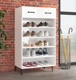 VidaXL Schoenenkast 60x35x105 cm bewerkt hout hoogglans wit