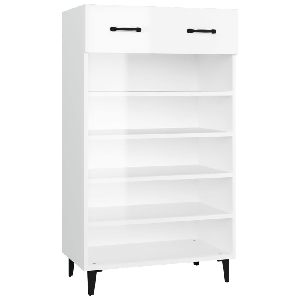 VidaXL Schoenenkast 60x35x105 cm bewerkt hout hoogglans wit