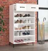 VidaXL Schoenenkast 60x35x105 cm bewerkt hout hoogglans wit