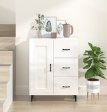 VidaXL Dressoir 69,5x34x90 cm bewerkt hout hoogglans wit