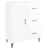 VidaXL Dressoir 69,5x34x90 cm bewerkt hout hoogglans wit