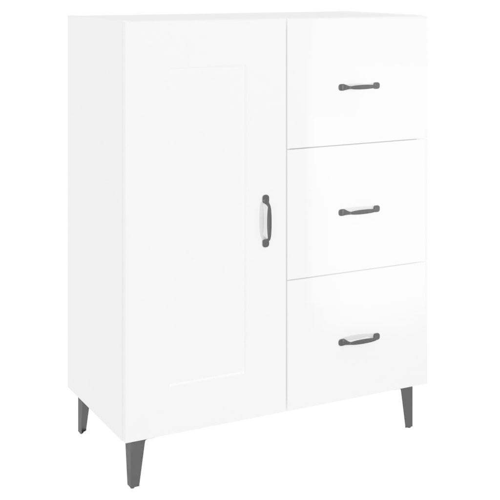 VidaXL Dressoir 69,5x34x90 cm bewerkt hout hoogglans wit