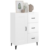 VidaXL Dressoir 69,5x34x90 cm bewerkt hout hoogglans wit