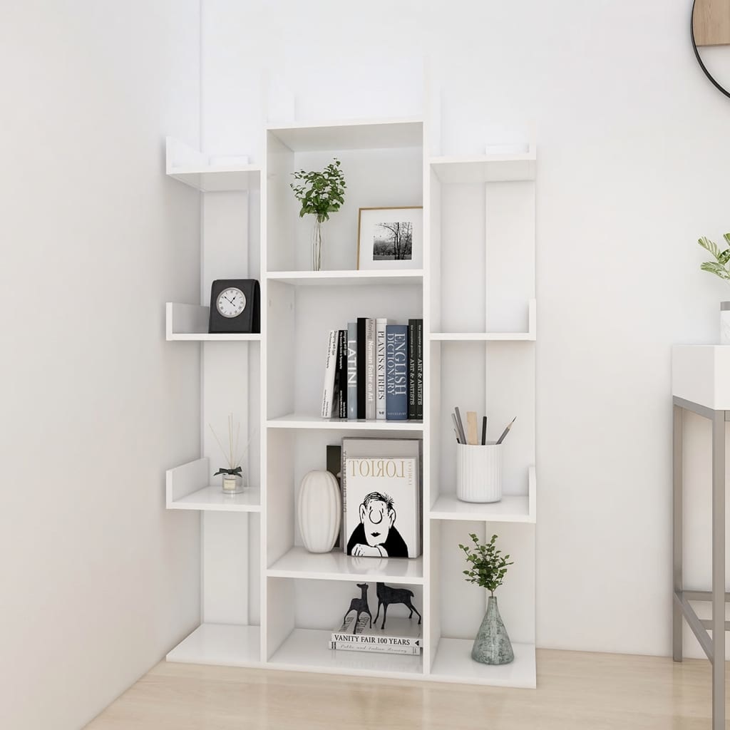 vidaXL Boekenkast 86x25,5x140 cm spaanplaat wit