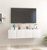 VidaXL TV-hangkasten 2 st 60x30x30 cm hoogglans wit