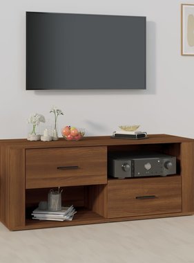 VidaXL Tv-meubel 100x35x40 cm bewerkt hout bruineikenkleurig