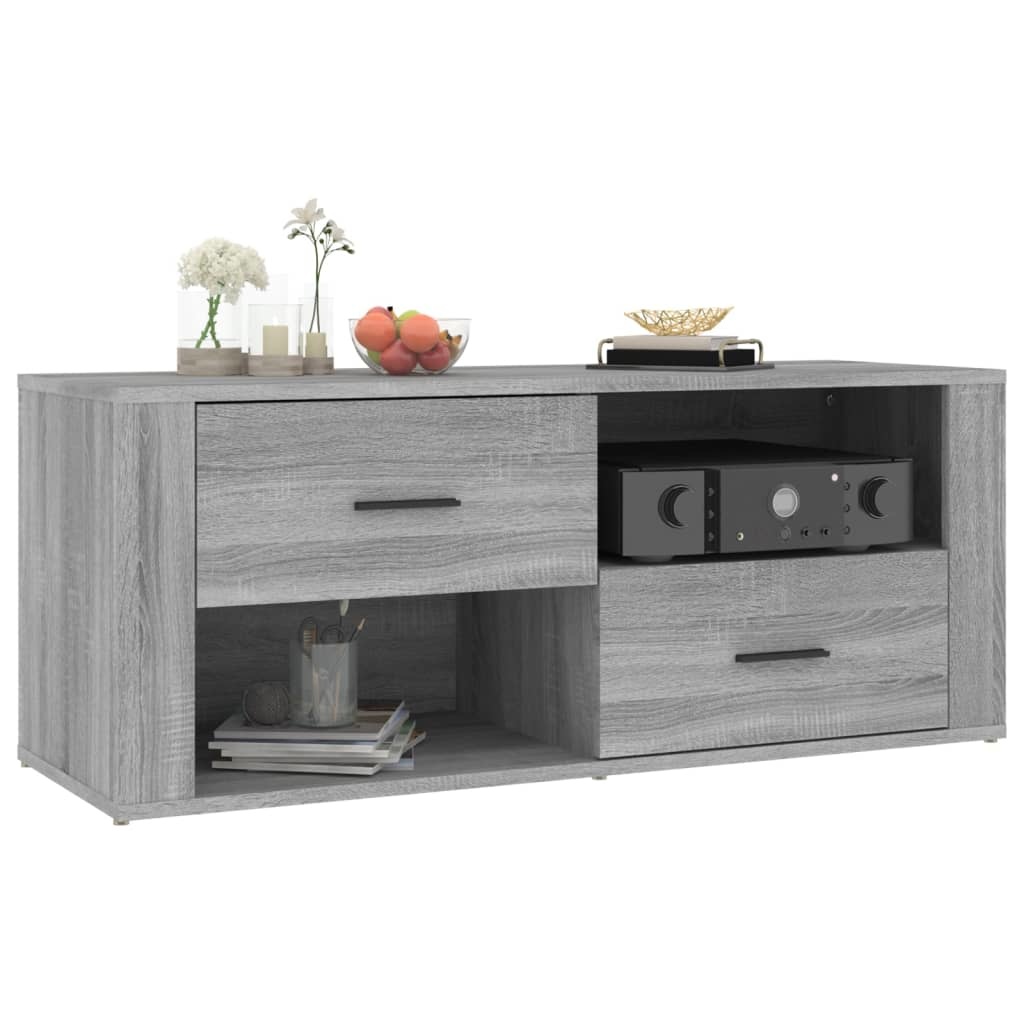 VidaXL Tv-meubel 100x35x40 cm bewerkt hout grijs sonoma eikenkleurig