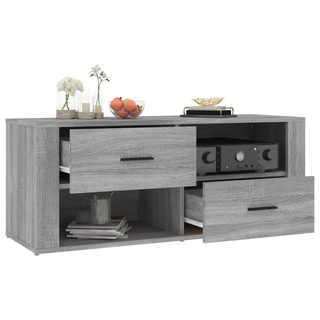 VidaXL Tv-meubel 100x35x40 cm bewerkt hout grijs sonoma eikenkleurig