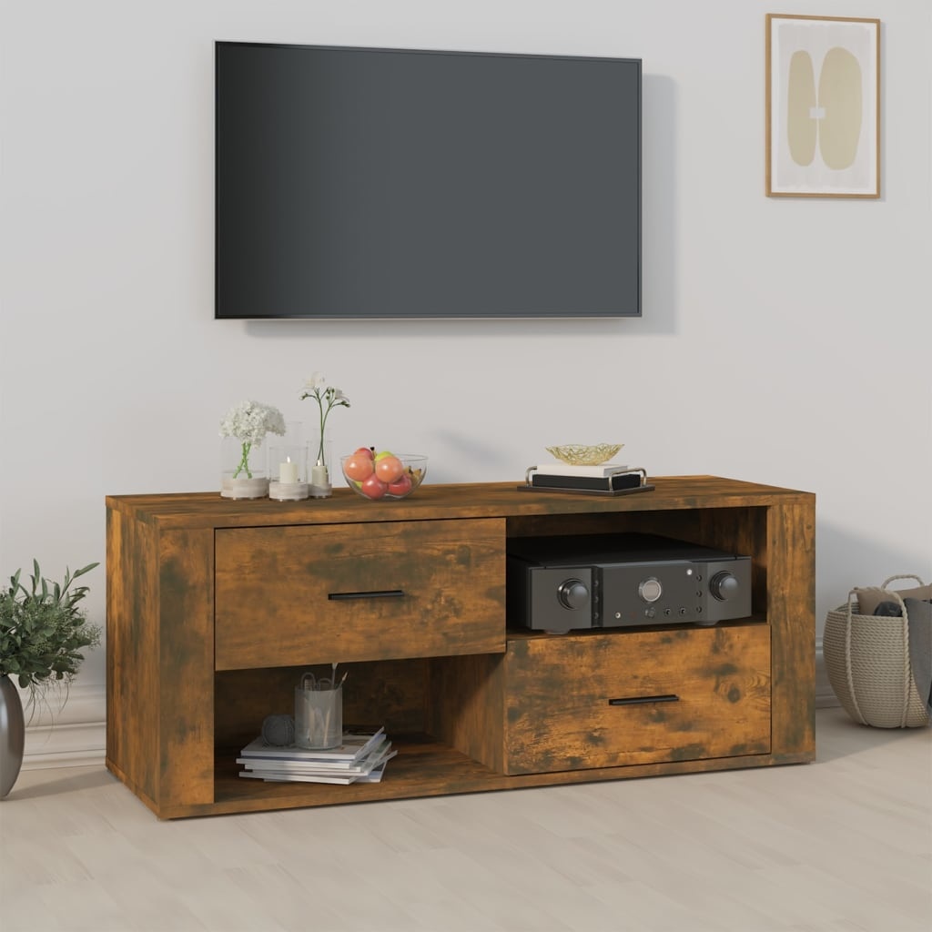 VidaXL Tv-meubel 100x35x40 cm bewerkt hout gerookt eikenkleurig