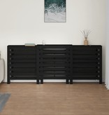 vidaXL Radiatorombouw 210x21x85 cm massief grenenhout zwart