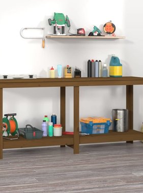 VidaXL Werkbank 180x50x80 cm massief grenenhout honingbruin