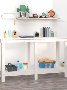 VidaXL Werkbank 140x50x80 cm massief grenenhout wit