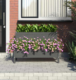 vidaXL Plantenbak 110x84x75 cm massief grenenhout grijs