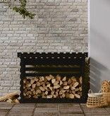 vidaXL Haardhoutrek 108x73x79 cm massief grenenhout zwart