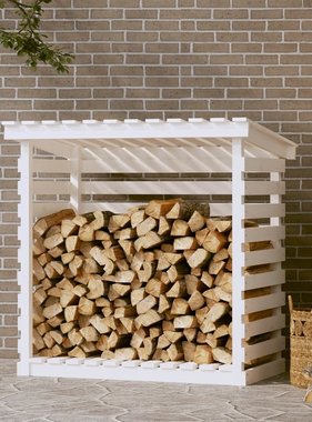 VidaXL Haardhoutrek 108x73x108 cm massief grenenhout wit