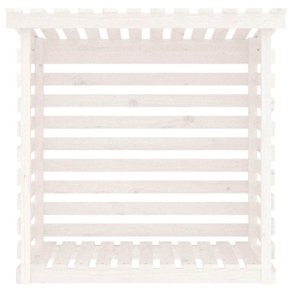 VidaXL Haardhoutrek 108x73x108 cm massief grenenhout wit