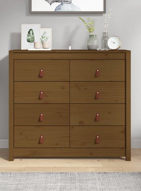 VidaXL Dressoir 100x40x90 cm massief grenenhout honingbruin