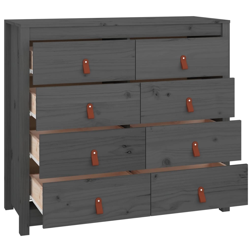VidaXL Dressoir 100x40x90 cm massief grenenhout grijs