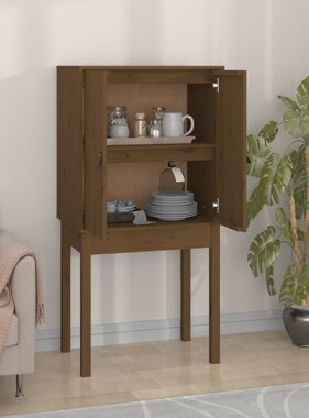 VidaXL Hoge kast 60x40x120 cm massief grenenhout honingbruin