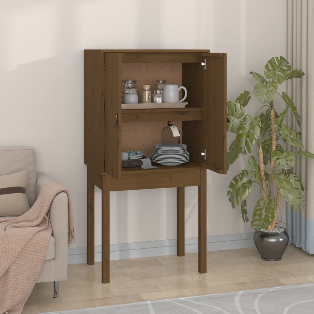 VidaXL Hoge kast 60x40x120 cm massief grenenhout honingbruin