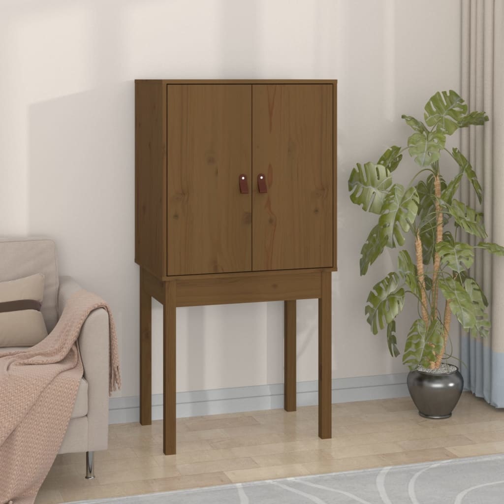 VidaXL Hoge kast 60x40x120 cm massief grenenhout honingbruin
