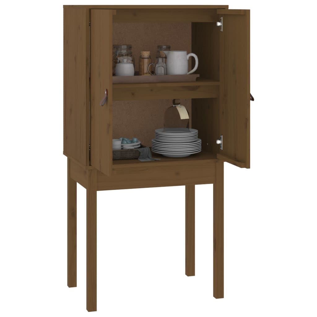 VidaXL Hoge kast 60x40x120 cm massief grenenhout honingbruin