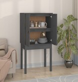 VidaXL Hoge kast 60x40x120 cm massief grenenhout grijs