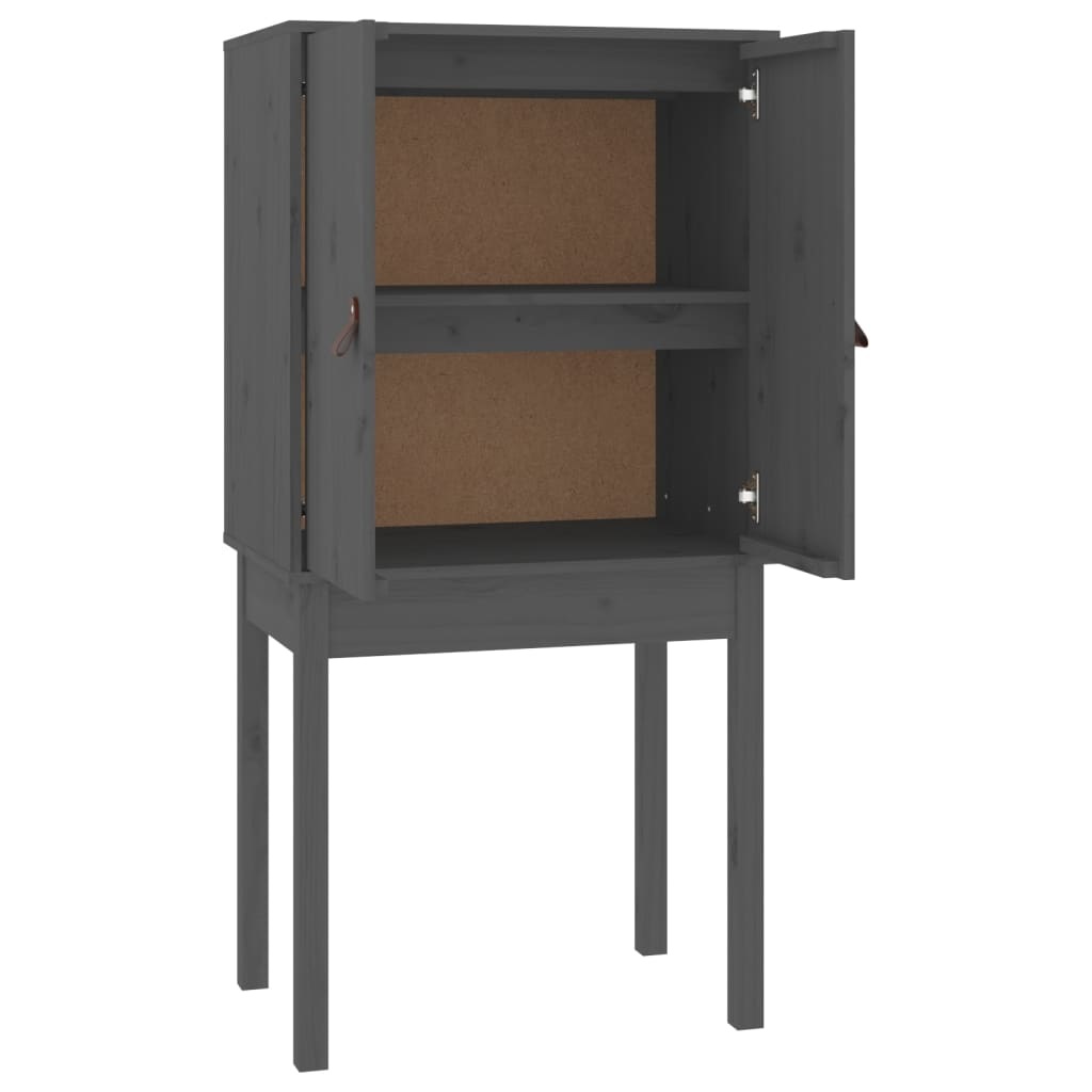 VidaXL Hoge kast 60x40x120 cm massief grenenhout grijs