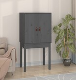 VidaXL Hoge kast 60x40x120 cm massief grenenhout grijs