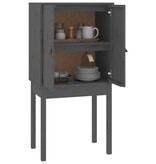 VidaXL Hoge kast 60x40x120 cm massief grenenhout grijs