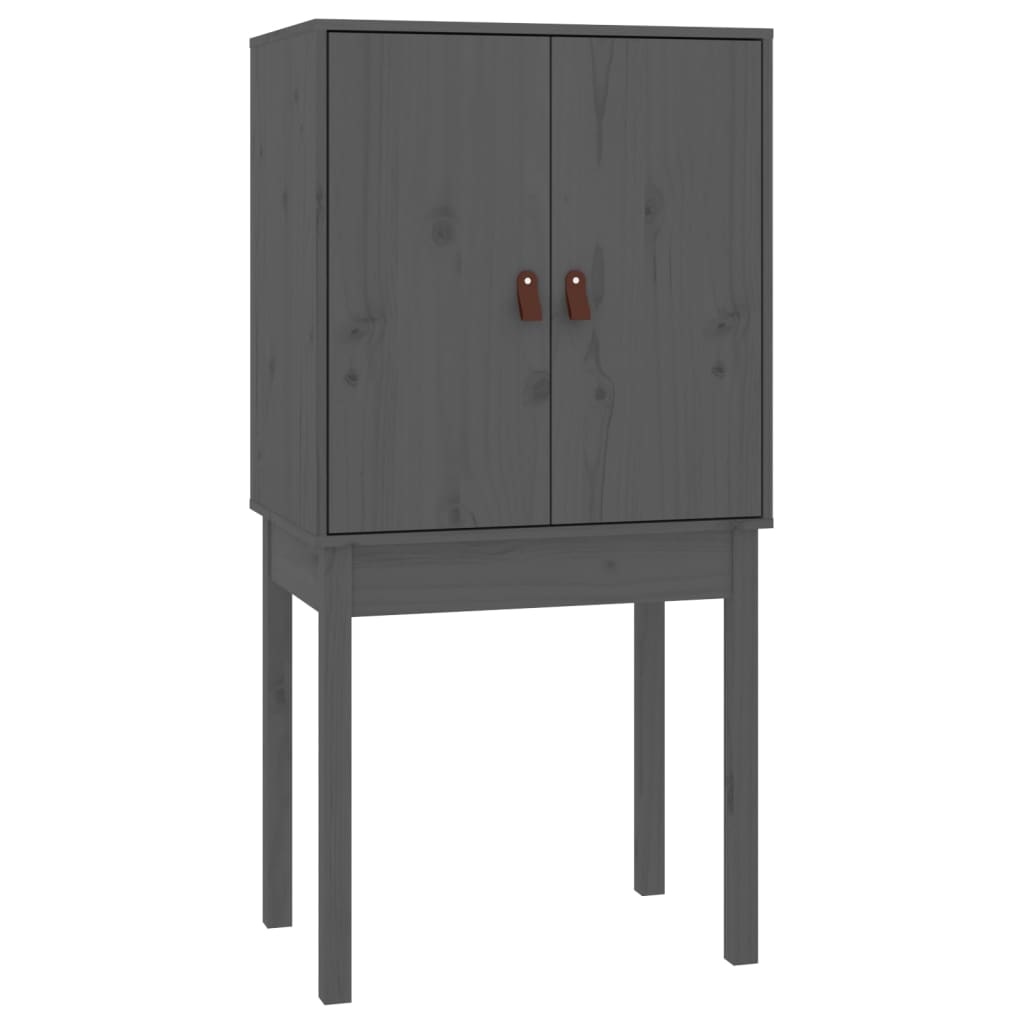 VidaXL Hoge kast 60x40x120 cm massief grenenhout grijs