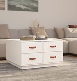 VidaXL Salontafel 80x80x45 cm massief grenenhout wit